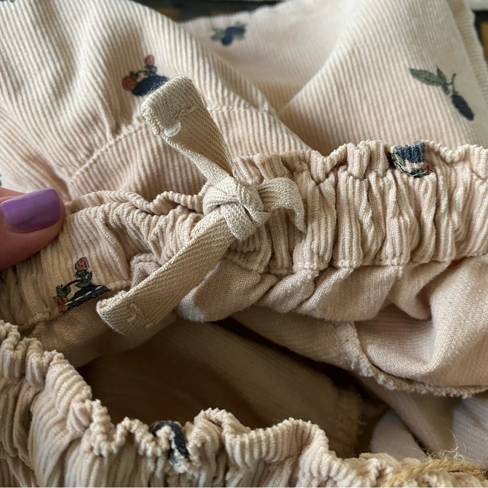 BÚHO Milleraies Fruit Floral Print Corduroy Skirt Macadamia Vanilla - Picture 12 of 14